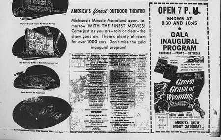 Niles 31 Outdoor Theatre - Old Ad From Ron Gross